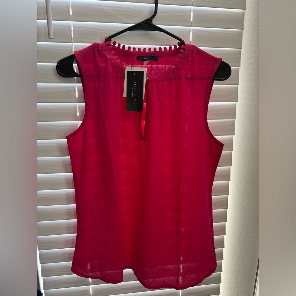 Tommy Hilfiger Vibrant Pink Sleeveless Blouse